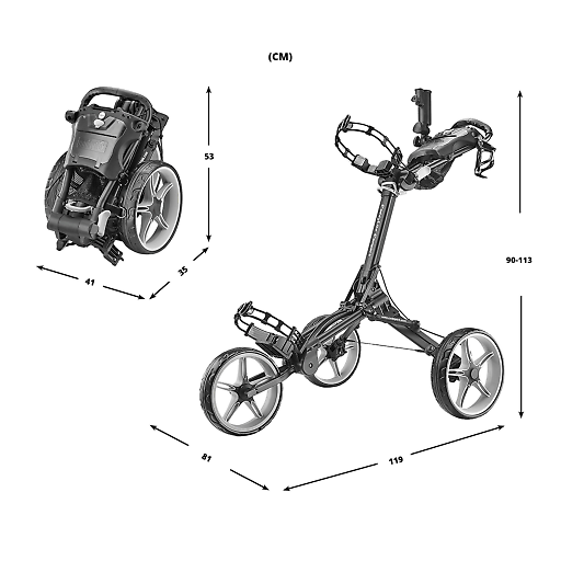 Caddytek 15.3 V2 Lime - 3 Wheel Golf Trolley | Custom Fit Options